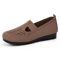 Chaussures plates tricotées respirantes pour femmes, idéales pour l'été, avec support ODM/OEM, confortables et antidérapantes pour le quotidien, pour seniors.