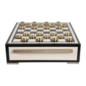 Gioco degli Scacchi in Resina con Cassetto Portaoggetti, Design Moderno e Durevole, Decorazione per Casa e Ufficio - Product Image 1