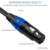 3,5 mm 1/8 TRS Erkek - Çift XLR Dişi Koaksiyel Bükümlü Çift PVC Altın Kaplama Stereo Ses Kablosu (Mikrofon, Hoparlör, Amfi için)