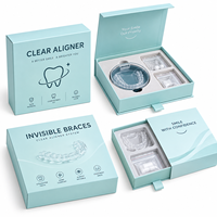 Boîte cadeau magnétique recyclable personnalisée pour appareil orthodontique, boîte d'emballage pour aligneur dentaire invisible, boîte pour aligneurs transparents