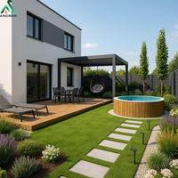 Pergola bioclimatique ANCSEM 4x4m avec lames orientables de 150 mm, gazebo extérieur en aluminium pour patio, jardin et séjour