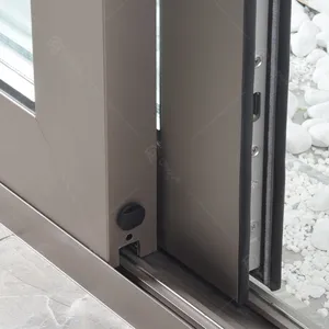 Современная стальная раздвижная дверь с алюминиевым Пуленепробиваемым стеклом ветрозащитный и водонепроницаемый для безопасности виллы и отеля
