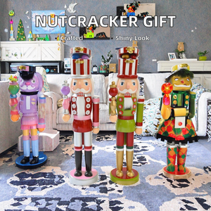 Casse-Noisette de Noël fait à la main <span class=keywords><strong>soldat</strong></span> cirque marionnette ornement de vacances festif pour emballage de boîte-cadeau et décoration de chambre - Product Image 2