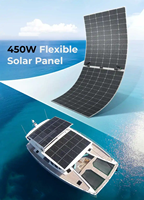 Panneau solaire monocristallin semi-flexible TUNTO 24V 20W 100W, modèle 540*280, cellules 125mmx125mm, efficacité >21,5%, 440*280mm 12V