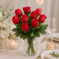 Roses artificielles LUYI à toucher réel, roses à branche unique, aspect réaliste, moulage par injection hydratant, style INS, décoration pour la maison et les mariages