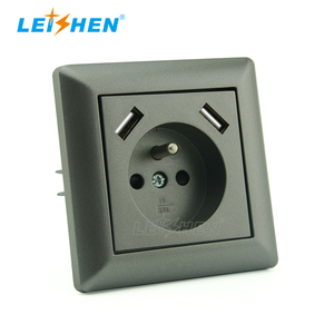 En gros 16A 250VEU/CE standard de type français <span class=keywords><strong>mural</strong></span> prise de courant prise électrique avec deux ports <span class=keywords><strong>usb</strong></span> - Product Image 2