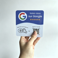 Carte NFC personnalisée avec code QR pour les commentaires des clients, outil de marketing numérique sans contact