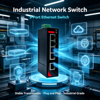 Switch Ethernet industriel non géré pour rail DIN, 16 ports 10/100Base-TX, boîtier métallique sans ventilateur, Plug-and-Play, pour environnements difficiles