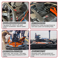Go Kart Eléctrico Todoterreno para Adultos para Parque de Atracciones, Batería de Litio de 72V, Freno de Disco Hidráulico, Jaula Antivuelco, Gran Autonomía