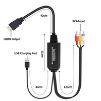 Câble convertisseur Justlink RCA vers HDMI 1080P, adaptateur vidéo audio composite AV vers HDMI pour TV, lecteur DVD, décodeur