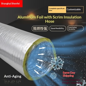 Tuyau télescopique de ventilation pour climatisation centrale en tissu de fibre de verre épaissi, isolé et renforcé de fil d'aluminium - Product Image 5