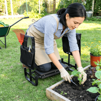 Matériel de jardinage : Banc-à-genouillères pliant en métal, chaise de jardin, banc de travail pliable, produits pour la maison et le jardin