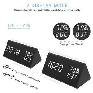 Đồng hồ báo thức kỹ thuật số bằng gỗ LED Đồng hồ tam giác ba chiều có thể được tùy chỉnh logo LED đồng hồ báo thức nhỏ cao cấp choicest - Product Image 3