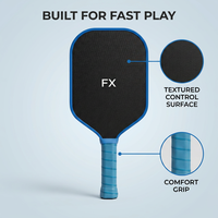 Raquette de pickleball professionnelle pour enfants en fibre de carbone FX, noyau en nid d'abeille PP de 16 mm, sans bordure, légère, pour l'entraînement