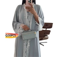 Robe Abaya pour femme, style Dubaï, ouverte sur le devant, en dentelle, pour la prière de l'Aïd, fabrication OEM personnalisée de haute qualité