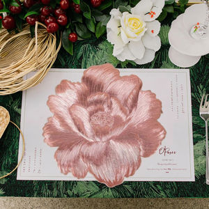 Venta al por mayor respetuoso con el medio ambiente PVC de imitación de cuero tridimensional posavasos Mesa Mat boda Mat - Product Image 1