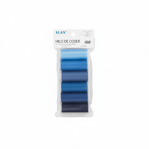 Filo da Cucito Ilan 40S/2 Confezione da 6 Colori Blu per Progetti di Cucito - Product Image 2
