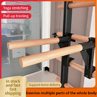 Barra de dominadas de acero tipo escalón de madera maciza para uso doméstico - Equipo multifuncional de entrenamiento integral para la parte superior del cuerpo para fitness en interiores