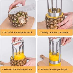 Coupe-ananas en acier inoxydable, directement de l'usine, outil de <span class=keywords><strong>cuisine</strong></span> simple pour couper les fruits en rondelles, outil pour fruits et légumes - Product Image 5