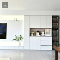 Meuble TV moderne sur mesure XINGRUO pour salon, combinaison de meubles de rangement muraux blancs brillants pour la maison