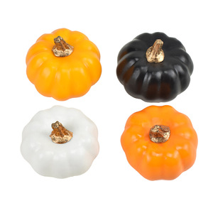 12 Calabazas Artificiales de Espuma Naranja y Blanca para Decoraciones de Otoño, Halloween, Navidad y Estilo Rústico - Product Image 4