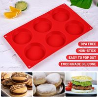 Moule en Silicone pour Gâteau Muffin Top Pan Sandwiches 3 Pouces Moule à Oeufs Muffins Anglais Whoopie Tartes Maïs Pain Oeufs Bouchées/Tartes