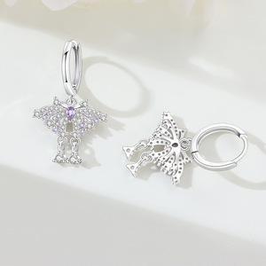 Pendientes de mariposa morados, diseño original y exclusivo, lujo discreto, pendientes de moda - Product Image 4