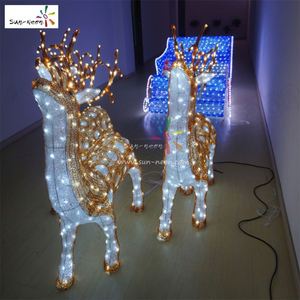 Décoration extérieure étanche Prix de gros Éclairage à motif de cerf de Noël 3D - Product Image 4