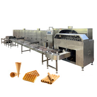 Ligne de production entièrement automatique de cornets de crème glacée 3000 pièces/h, machine à fabriquer des cornets en gaufrettes en acier inoxydable pour usine alimentaire