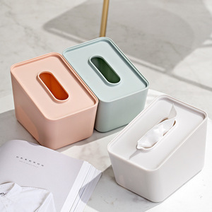 Creative Plastic Tissue Box Pink Avocado Green Gray White Multipurpose Desktop Napkin Holder for Hotel Restaurant Living Room - Product Image 4