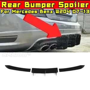 สำหรับ Mercedes Benz C-Class W204 ปี 2007-2013 ชุดแต่งกันชนหลังแบบ Lip Splitter Diffuser สีดำเงา อะไหล่ตกแต่ง - Product Image 1
