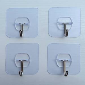 Crochet mural transparent en gros, crochet adhésif sans couture résistant, support ménager, vente chaude - Product Image 4