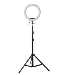 10英寸摄影LED自拍环形灯26厘米可调光相机手机环形灯带支架三脚架化妆视频直播工作室