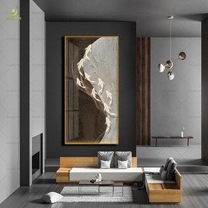 Pintura Mural de Lujo Personalizada al por Mayor con Impresión HD para Decoración del Hogar, Lienzo con Nueve Peces de Cristal y Porcelana con Luz LED - Product Image 2