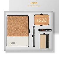 Carnet en liège écologique OEM, stylo, horloge numérique en bois de bambou, porte-clés en cuir, porte-cartes – Cadeaux d'entreprise de luxe pour clients