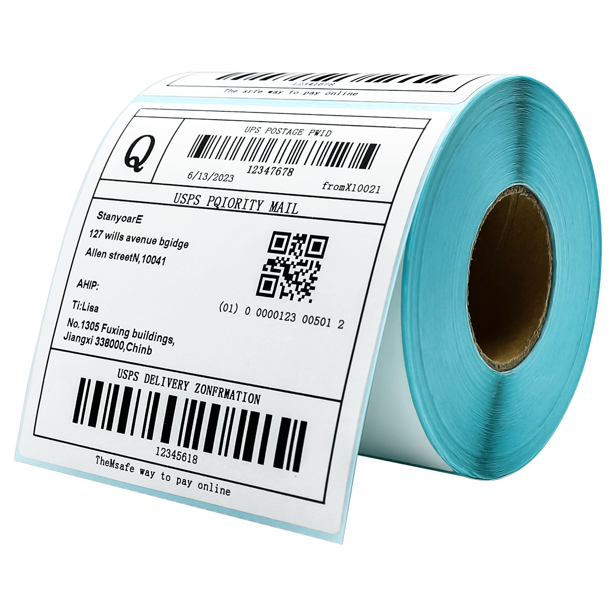 Factory Price 4\"*6\" Top-Coated Shipping Labels Waterproof Oil-Resistant 100x150mm Adhesive Sticker Roll Packaging 500pcs