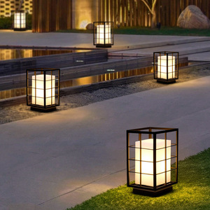 Lampe de sol LED imperméable de style japonais pour cour extérieure, terrasse, balcon, éclairage décoratif d'ambiance - Product Image 3