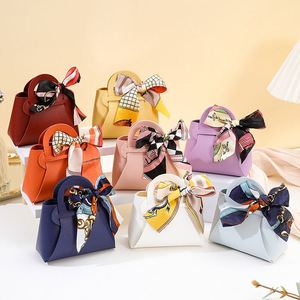 Pochette en cuir PU pour bonbons 12x6x13cm, sac de shopping, emballage de luxe pour cadeaux de mariage, bijoux, avec logo personnalisé pour le rangement d'accessoires - Product Image 2