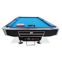 Table de billard professionnelle de 9 pieds avec coussin en caoutchouc, retour de billes, poches personnalisables, cadre en bois massif - 3 couleurs disponibles
