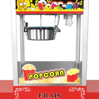 Chariot à Popcorn Commercial en Acier Inoxydable et Verre, Machine à Popcorn Rouge sur Roues, Stand Mobile pour Événements