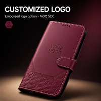 Étui portefeuille en cuir de luxe personnalisé avec logo et porte-cartes, coque à rabat pour iPhone 18 17 16 15 14 13 12 Pro Max Plus