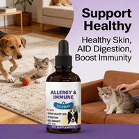 OEM Soin Digestif Liquide pour Chiens et Chats – Soulagement Peau Irritée 60ml Gouttes – Complément Digestion Curcuma Chardon-Marie