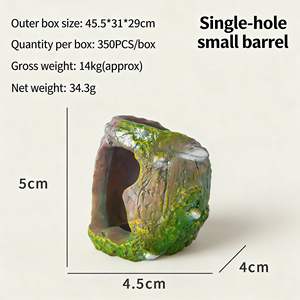 Caverne de simulation pour aquarium, en résine, en forme de tronc d'arbre creux, décoration écologique, abri de reproduction pour poissons et crevettes, pour aquarium et terrarium - Product Image 3