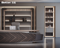 Escritorio Ejecutivo de Alta Gama, Mesa de Oficina Contemporánea con un Impresionante Patrón de Chevron, Muebles Premium para Oficina Moderna