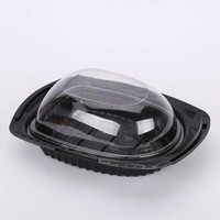 Boîte d'emballage jetable en plastique PP pour poulet rôti et canard avec poignée et couvercle transparent Récipient à emporter micro-ondable