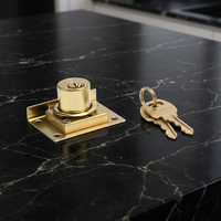 Serrure à came traditionnelle en cuivre massif de 22 mm pour tiroir de meuble, à clé maîtresse, pour chambre, salle de sport, salle de bain, villa et mobilier d'hôtel