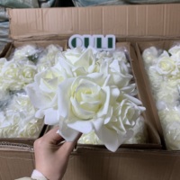 K-0172 Real Touch 5-Head Hand-Tied Rose Bouquet Bunga Buatan Premium untuk Dekorasi Meja Pernikahan dan Acara