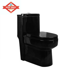 Manufacturer Wholesale <strong>Black</strong> S-trap Inodoros Modernos Water Closet Sanitary Ware Floor Mounted Bathroom Ceramic One Piece <strong>Toilet</strong> - Product Image 1