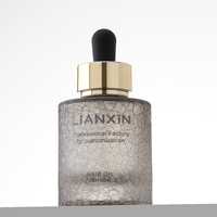 Peinture craquelée personnalisée haut de gamme 30ml 1OZ fond épais anneau élargi épaule plate bouteille d'huile essentielle peinture fleur de glace