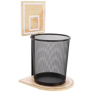 Corbeille <span class=keywords><strong>de</strong></span> <span class=keywords><strong>basket</strong></span>-ball en maille métallique noire <span class=keywords><strong>Poubelle</strong></span> <span class=keywords><strong>de</strong></span> bureau intérieur Corbeille à papier en fer debout - Product Image 1